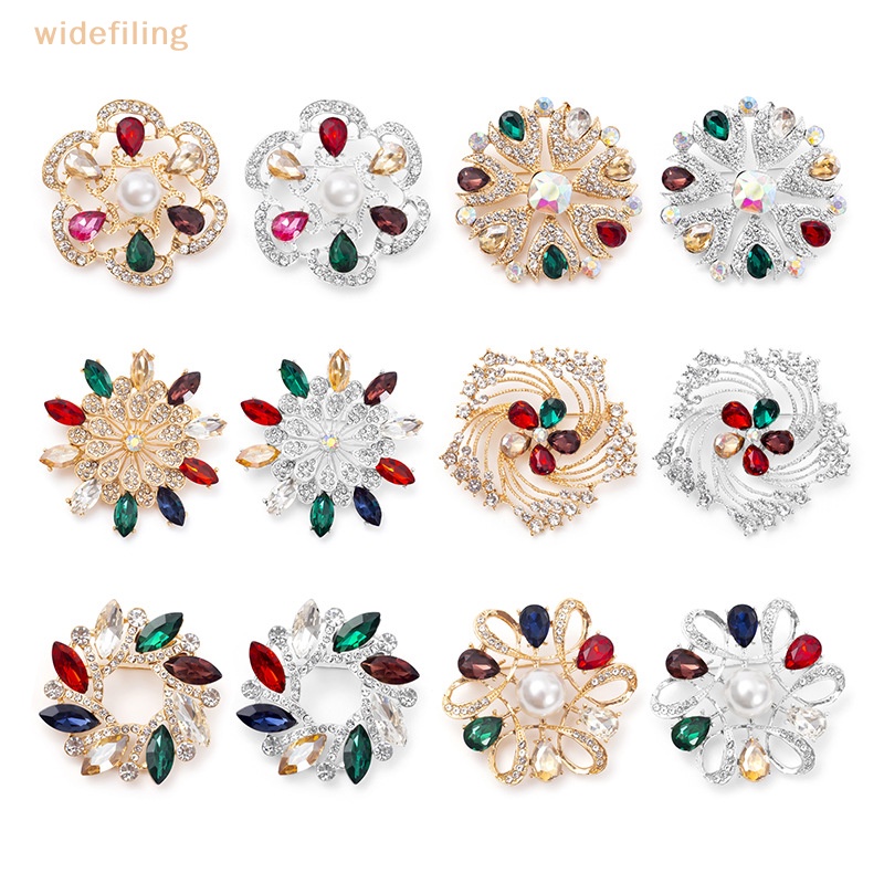 Ghim Cài Áo Hình Hoa Đính Đá Nhiều Màu Sắc Phong Cách Hàn Quốc