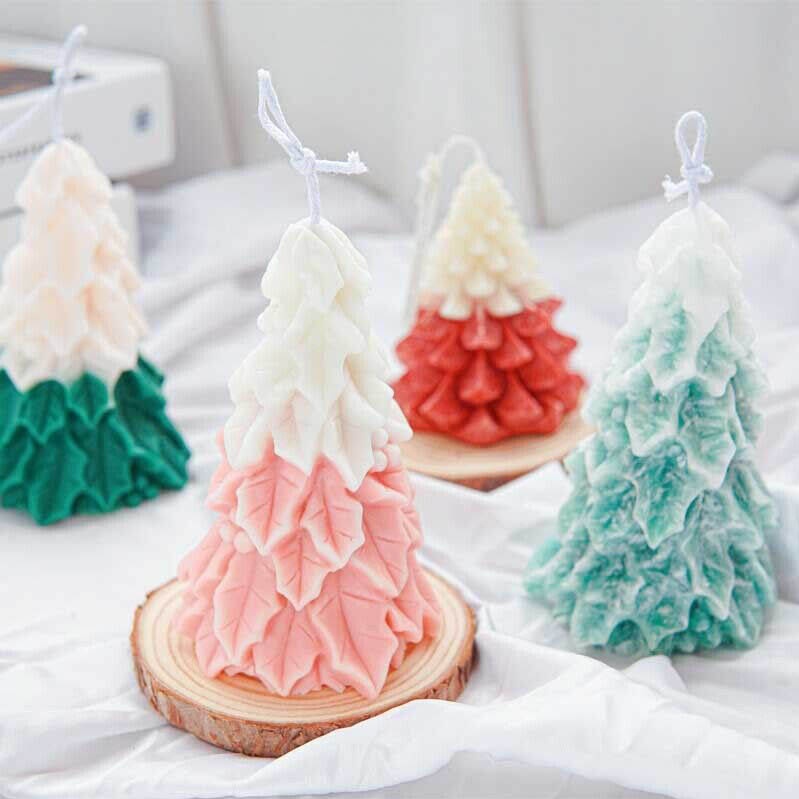 New 3D Christmas Tree Candle Mold Silicone DIY Crafts Molds Decor Making Mould