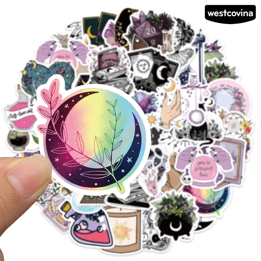 [WSTN]✎Bộ 50 Miếng Dán Họa Tiết Hoạt Hình Chống Thấm Nước Độc Đáo Trang Trí Bình Nước / Cốc