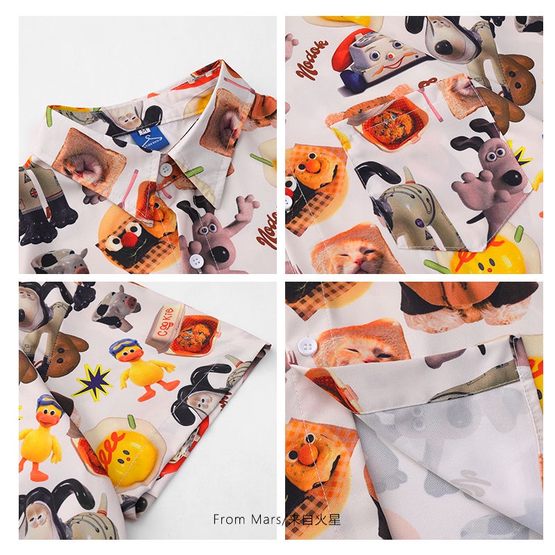 Áo Sơ Mi Ngắn Tay Dáng Rộng In Hoạt Hình Toy Story Kiểu Đường Phố Nhật Bản Cá Tính Cho Nam Và Nữ