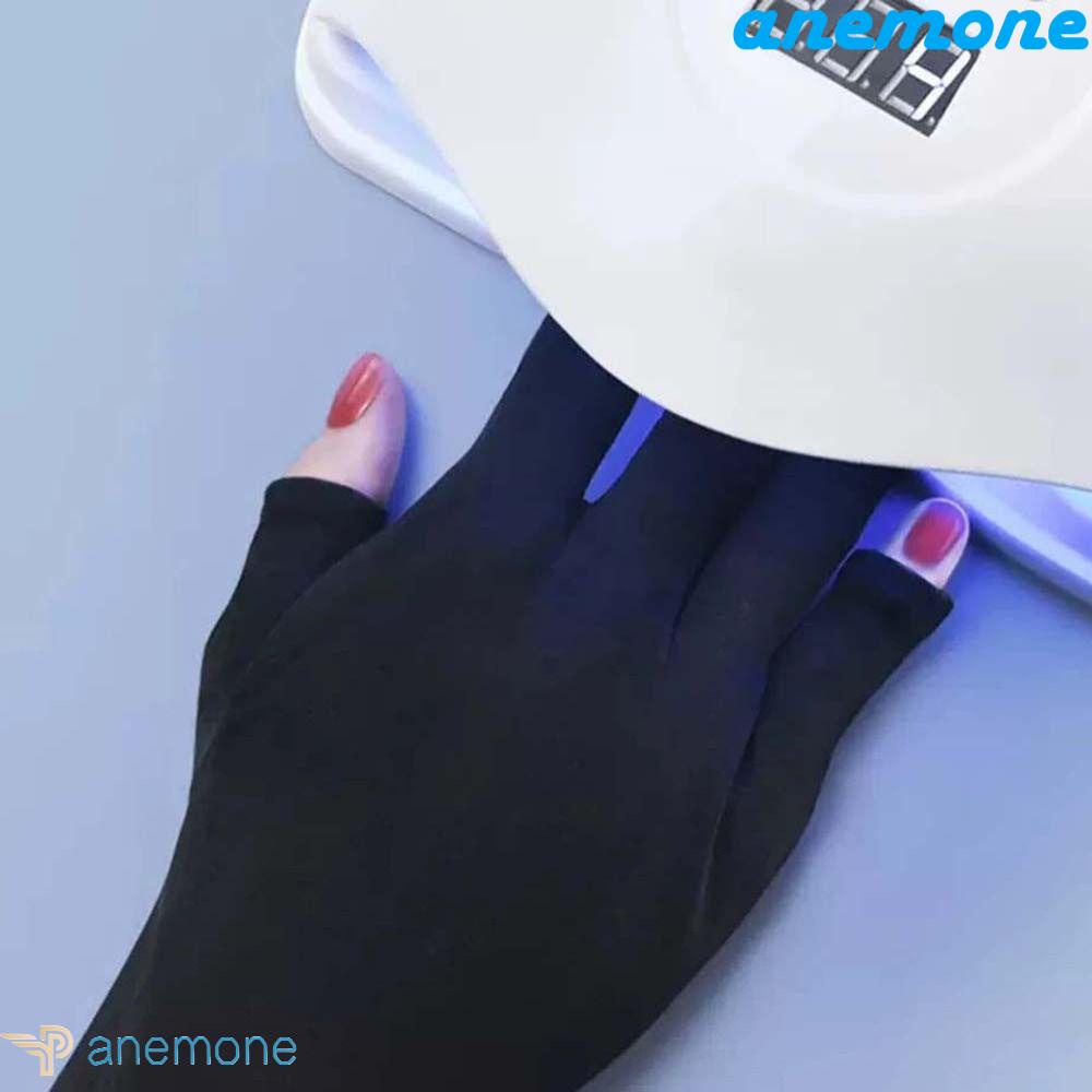 Găng Tay Chống Tia UV Mềm Mại Màu Đen Chuyên Dụng Cho Salon Làm Móng