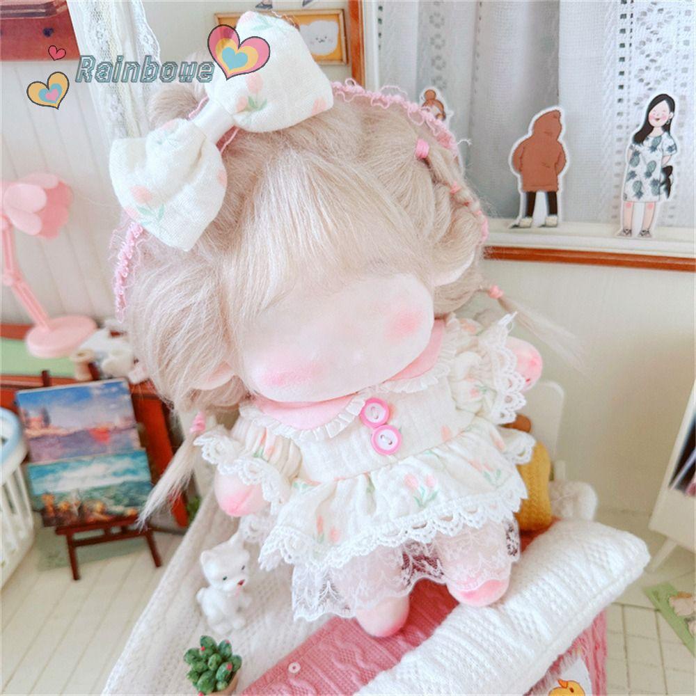 Bộ Quần Áo Bằng Cotton Màu Cầu Vồng Dễ Thương Cho Búp Bê 20cm