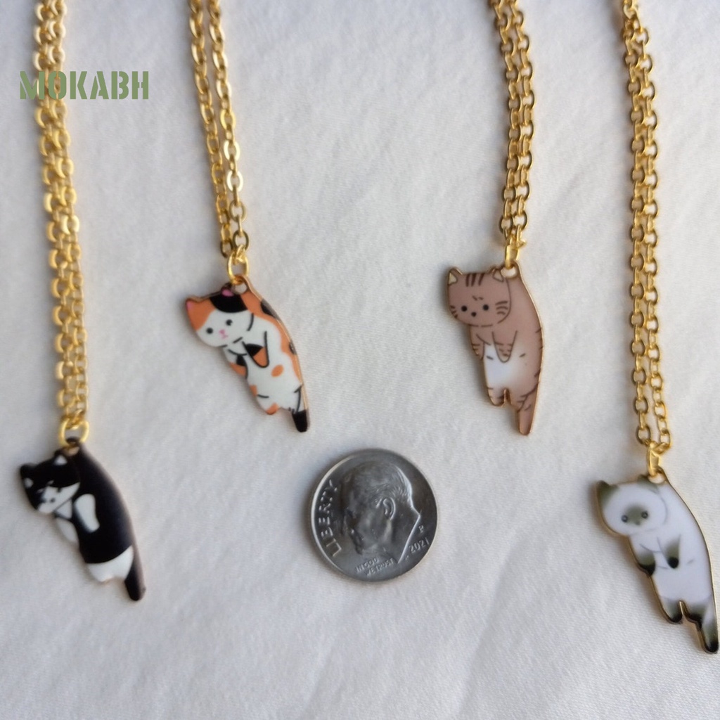 Vòng cổ Hợp Kim Chống Trầy Xước Họa Tiết Hình Mèo Dễ Thương