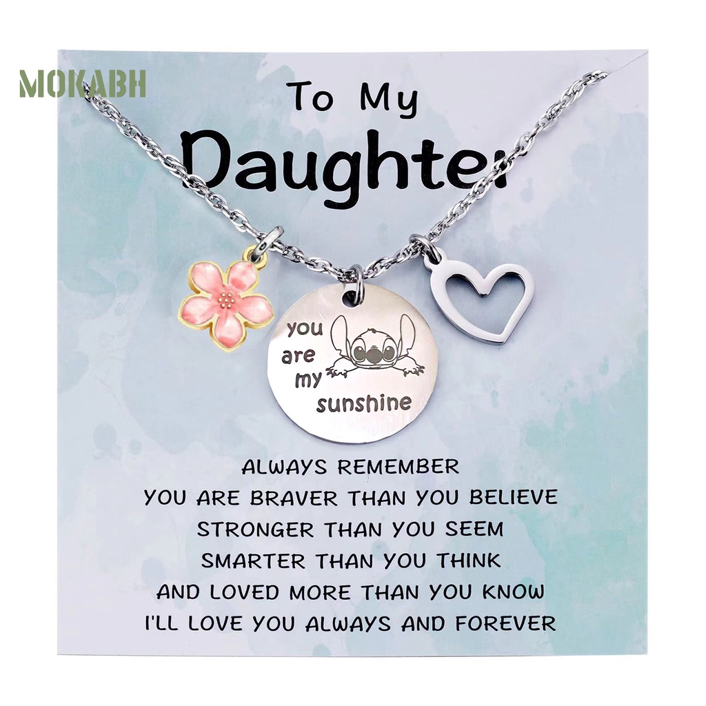 Vòng Cổ Bằng Thép Titan Mặt Hình Trái Tim Và Hoa Cá Tính