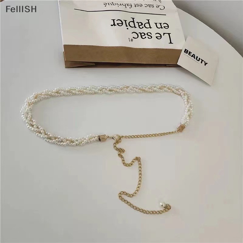 [Felli] Thắt Lưng Chuỗi Hạt Ngọc Trai Mỏng Đơn Giản Bốn Mùa 439br