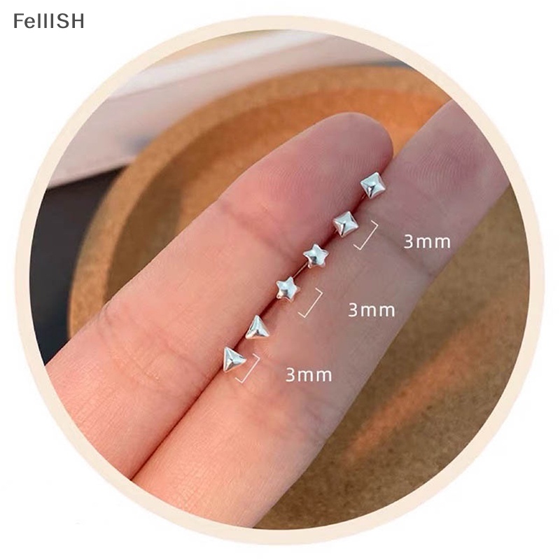 Bông Tai Hình Ngôi Sao / Trái Tim / Mặt Trăng Mini Đơn Giản Thời Trang Cho Nữ 439br