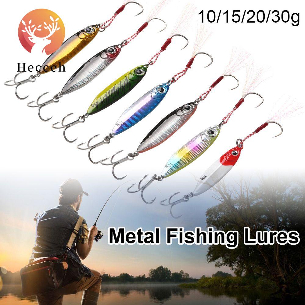HECCEH Mồi Câu Cá Giả Bằng Kim Loại Lông Vũ Nhiều Màu Sắc 10 / 15 / 20 / 30g
