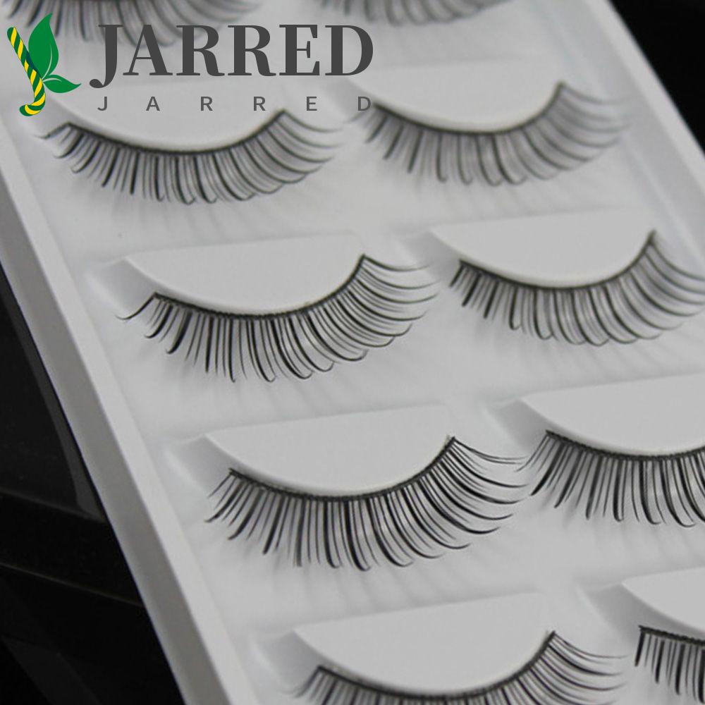 JARRED Bộ 5 Cặp Lông Mi Giả Mềm Mại Màu Đen Tự Nhiên