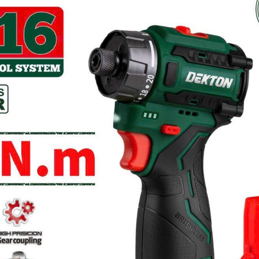 / Máy Siết Vít Có Cấp Trược Mini Dekton 55Nm / D16-VT55Pro / Không Chổi Than, 20 Cấp Trược cu đen