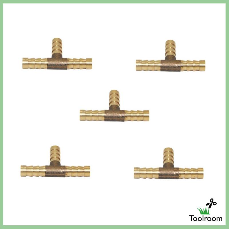 Set 5 Đầu Nối Ống Nhiên Liệu Hình Chữ T Bằng Đồng Thau Kích Thước 4mm
