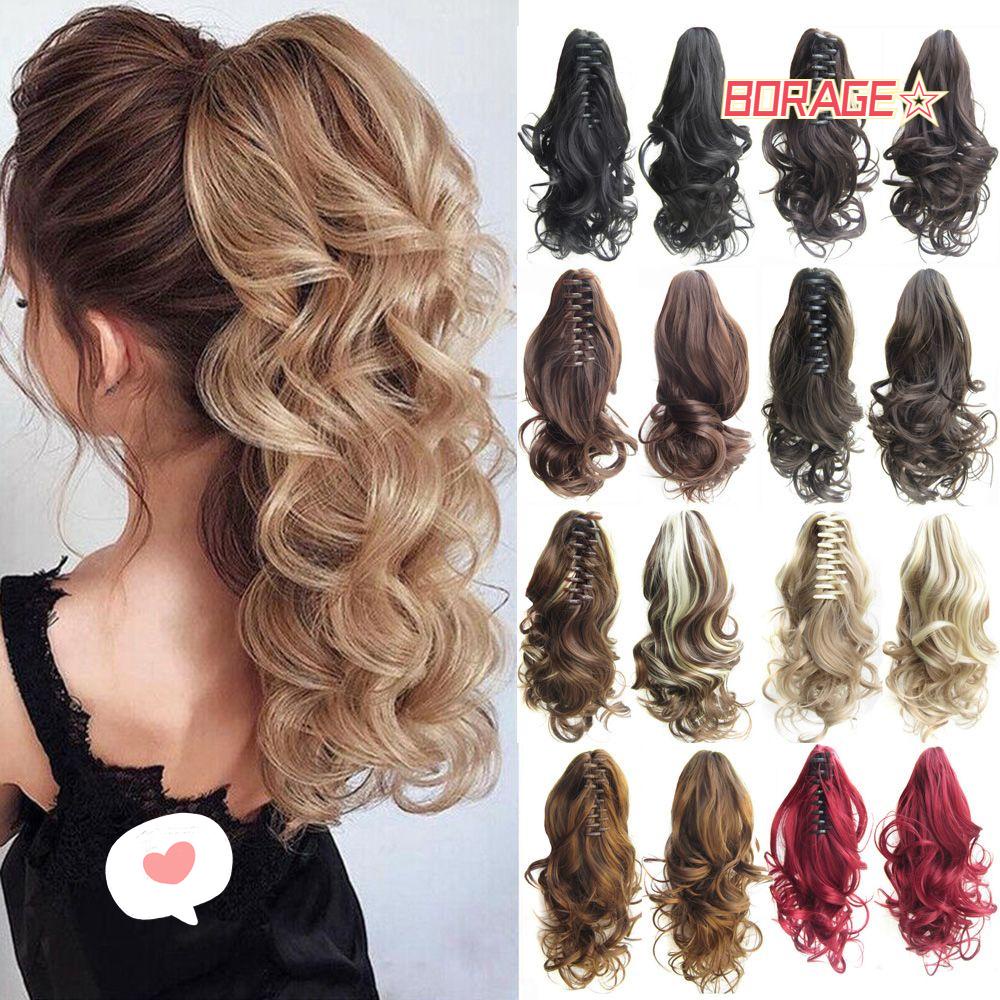 BORAG Tóc Giả Bằng Sợi Tổng Hợp Kháng Nhiệt Có Kẹp Gắn Đuôi Ngựa