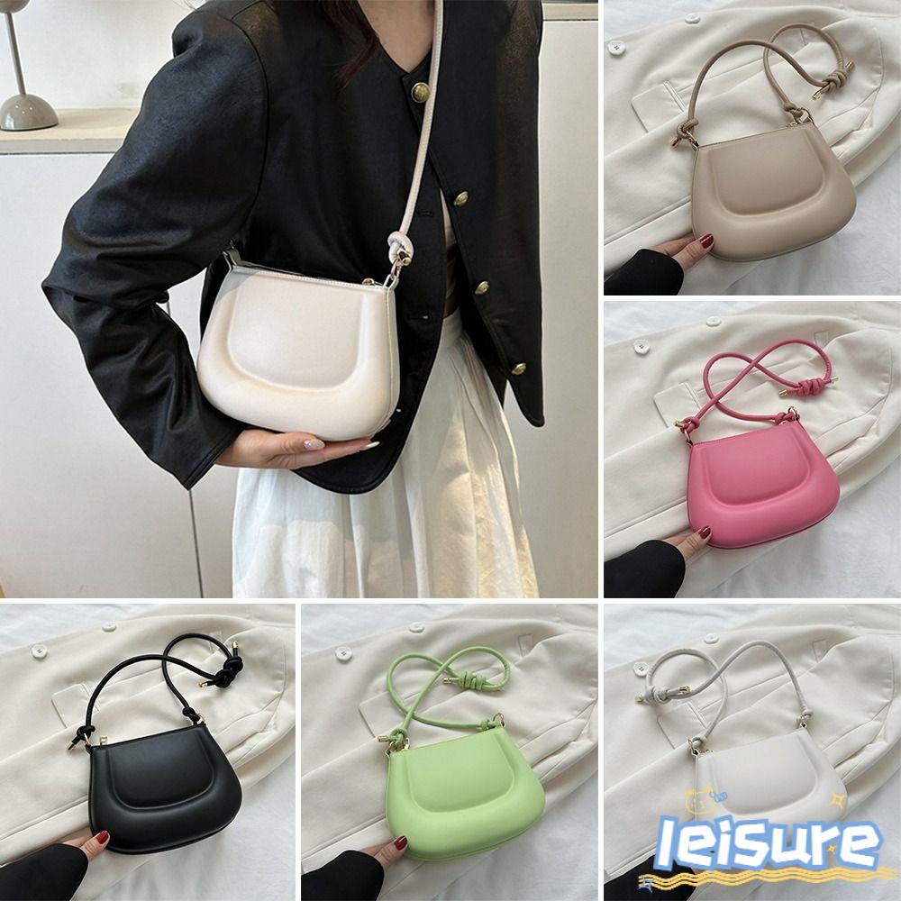 LEISURE Túi Đeo Chéo Da PU Màu Trơn Thời Trang Cho Nữ