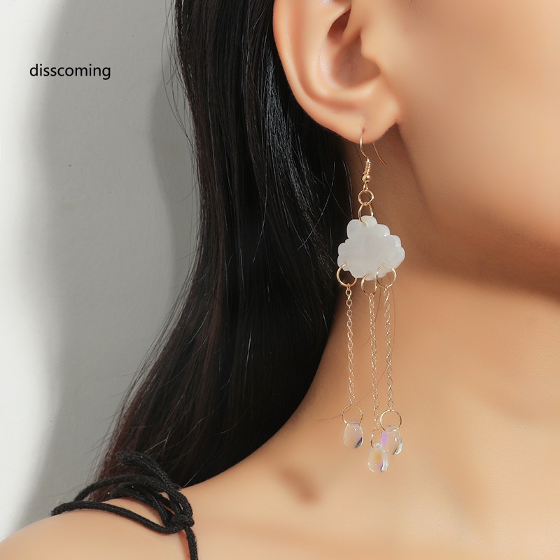 Đầm Nữ Kiểu Dáng Dễ Thương Xinh Xắn Hợp Thời Trang| Khuyên Tai Tua Rua Hình Đám Mây / Giọt Nước Thời Trang Phổ Biến