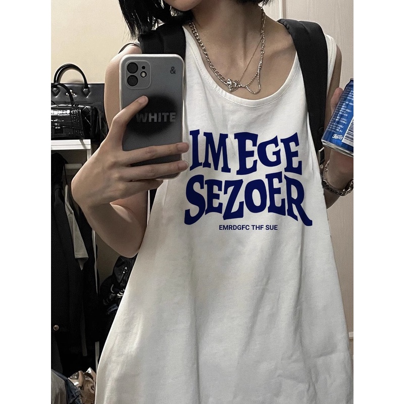 NRVP Áo Thun Nữ Không Tay 100% Cotton Thời Trang Hàn Quốc