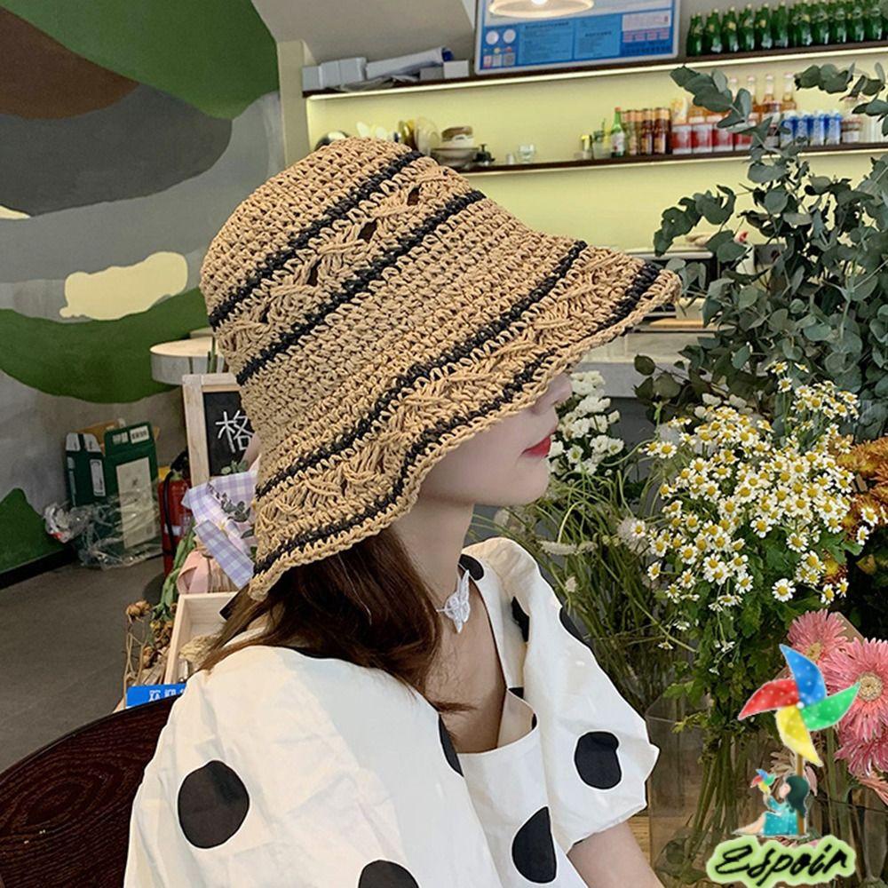 ESPO Mũ Cói Rộng Vành Chống Nắng Phong Cách Hawaii Plus Size Cho Nam Nữ