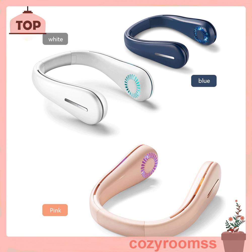 Quạt Làm Mát Đeo Cổ 3 Tốc Độ 2400Mah Tiện Dụng Mang Theo Du Lịch / Chơi Thể Thao
