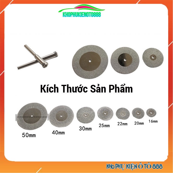 Đĩa cắt kim cương tặng kèm trục cắt 3mm đường kính 16mm/20mm/22mm/25mm/30mm/35mm/40mm/45mm/50mm