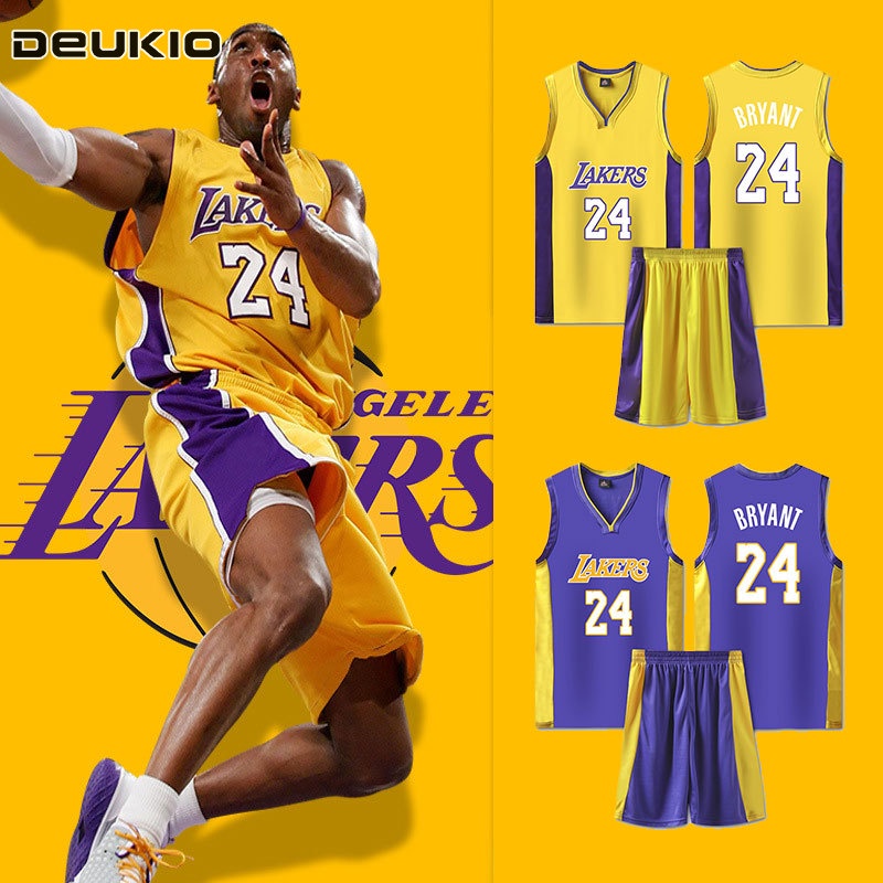 Áo Thun Bóng Rổ Màu Xanh Dương In Chữ DEUKIO jersey Kobe Bryant Bộ Đồng Phục Bóng Rổ jersey 24 Lakers Durant Curry Cho Nam