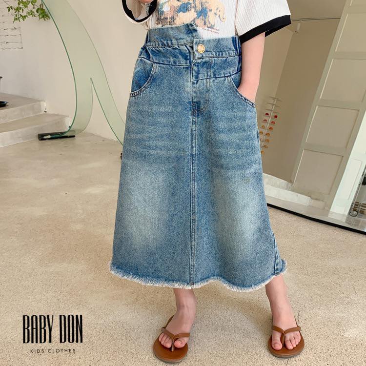 Chân Váy Denim Dài Cho Bé Gái