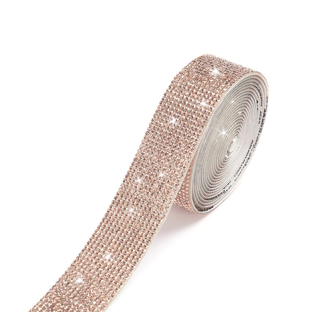 Dây Cao Su Tự Dính Trang Trí Đai Lưng Quần Áo Đính Kim Cương Pha Lê Sang Trọng DIY