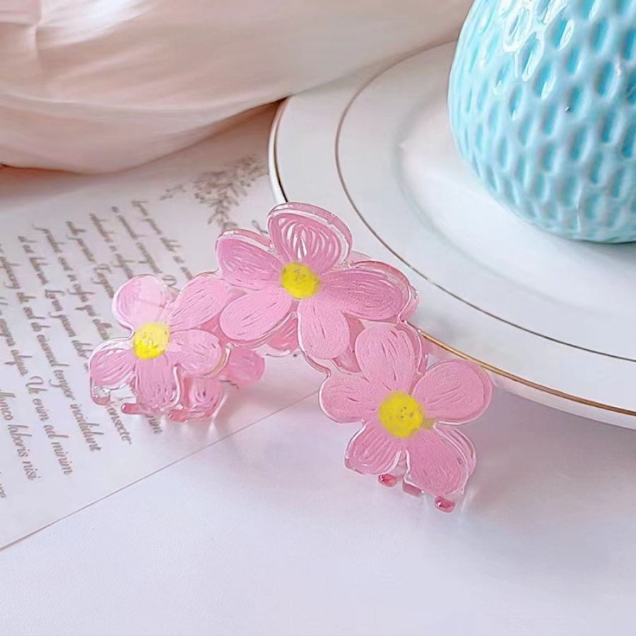 Kẹp Tóc Hình Hoa Bằng Acrylic Dễ Thương Phong Cách Hàn Quốc Cho Nữ