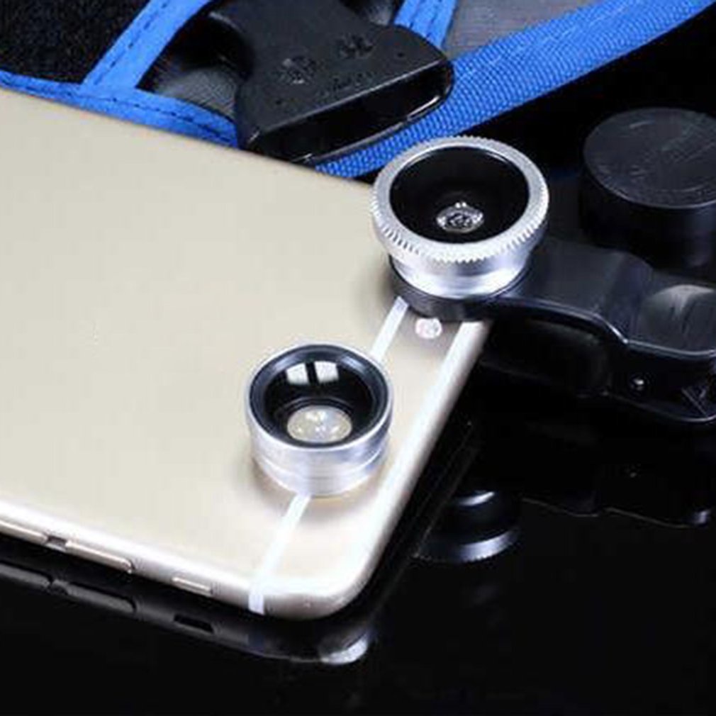 3 In 1 Mobile Phone Lens Fish Eye Smartphone Wide Angle Macro Camera Lens Kit