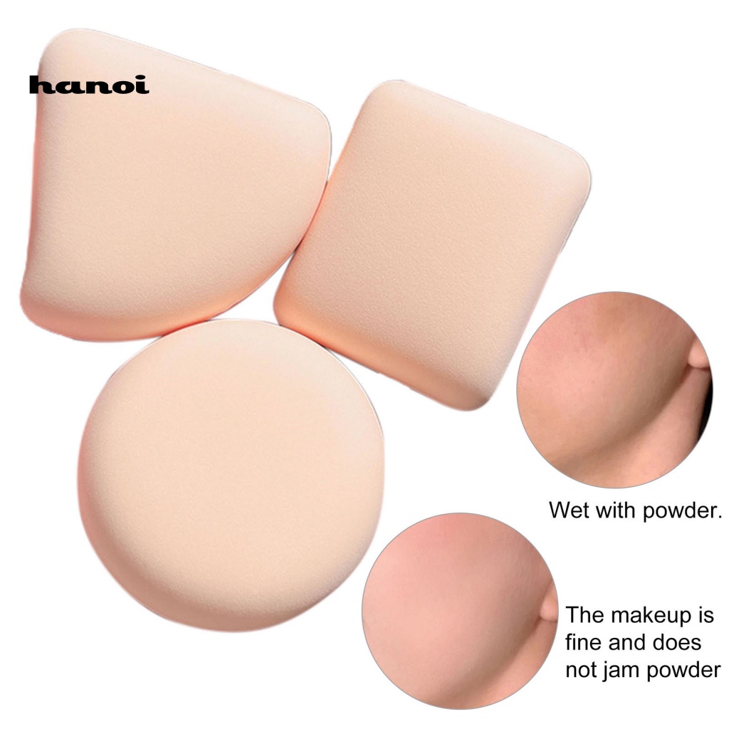 Set 3 Mút Trang Điểm Mềm Mịn Thoáng Khí Có Thể Sử Dụng Ướt Và Khô