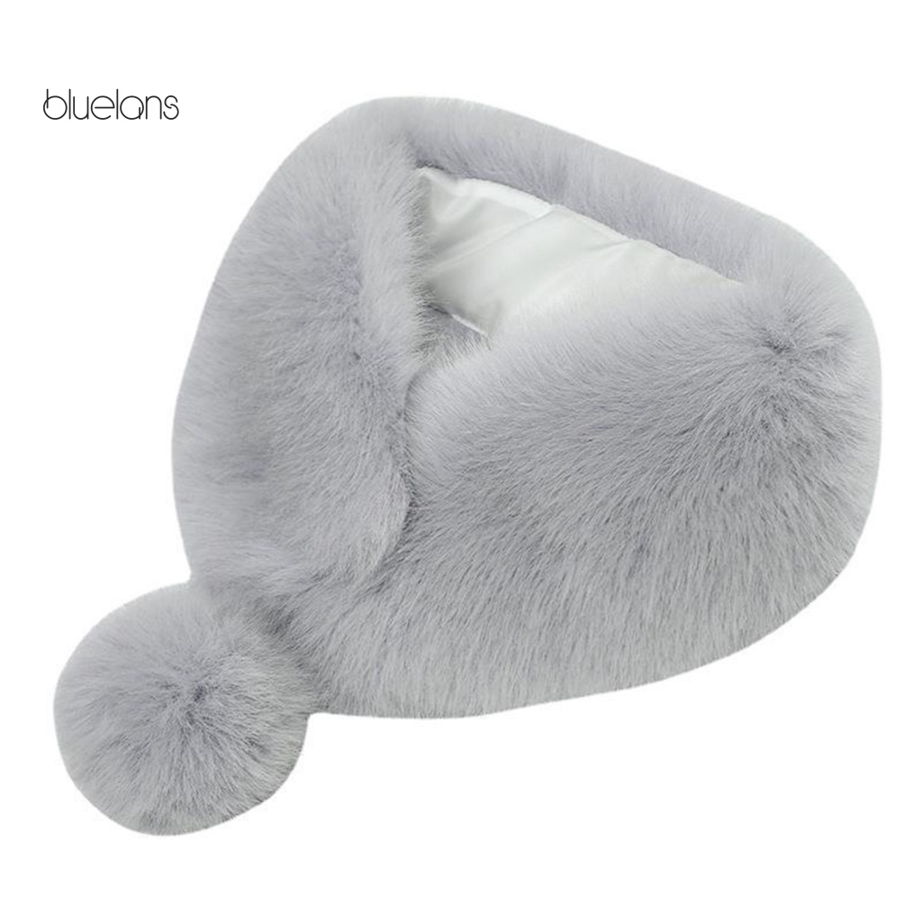 Khăn Choàng Lông Giả Dày Dặn Màu Trơn Chống Lạnh Thời Trang Mùa Đông Cho Nữ