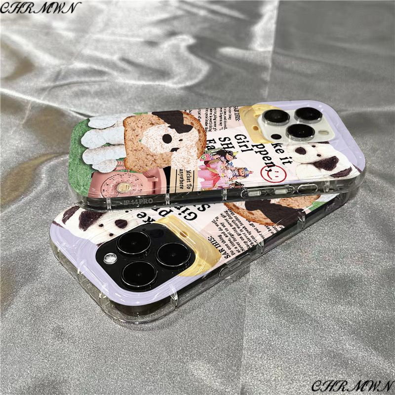 Ốp Điện Thoại Mềm Trong Suốt Hình Cún Cheesecake BOY0 Cho iPhone14promax 1312 / 11 7 / 8plus xr / sins BOY0