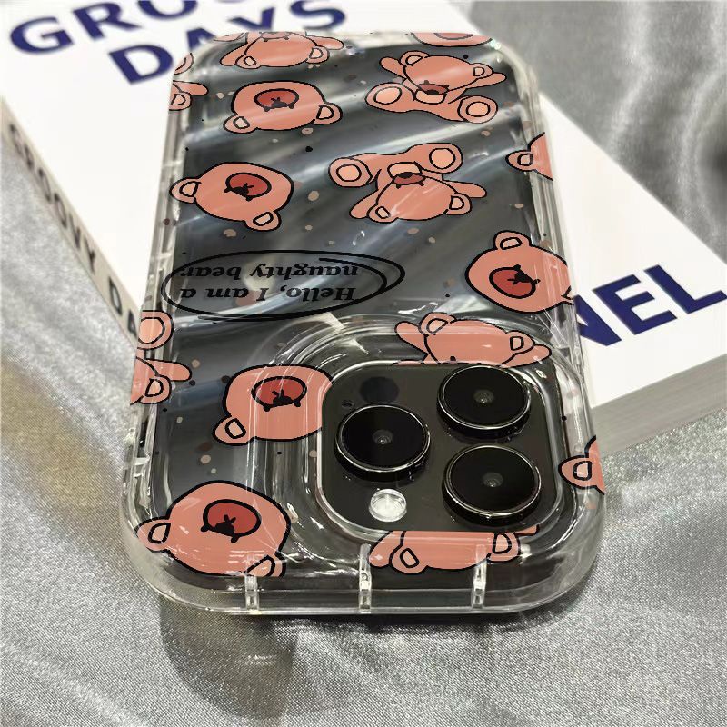 Ốp Điện Thoại Dẻo Trong Suốt Họa Tiết Hoạt Hình Chú Gấu Dễ Thương Cho iPhone14promax 1312 / 11 7 / 8plus xr / sins UUXO