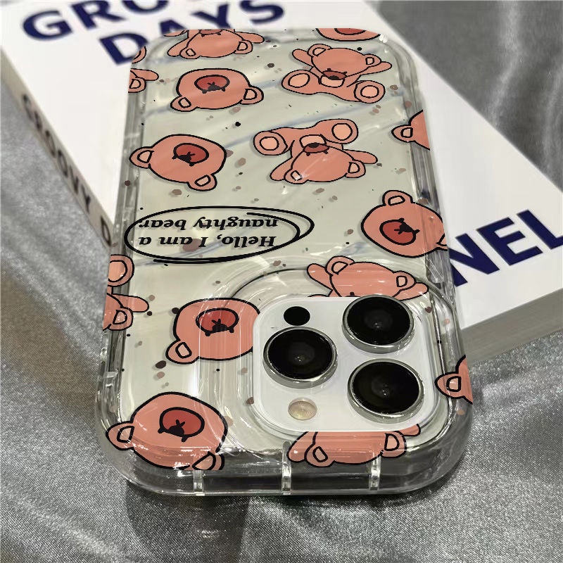 Ốp Điện Thoại Dẻo Trong Suốt Họa Tiết Hoạt Hình Chú Gấu Dễ Thương Cho iPhone14promax 1312 / 11 7 / 8plus xr / sins UUXO