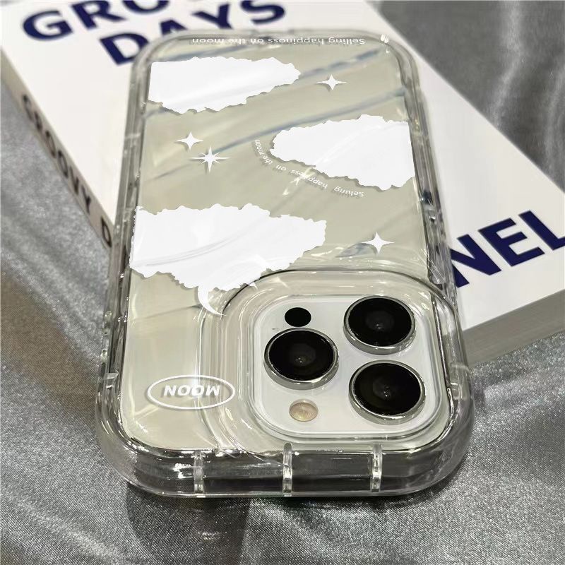 Ốp Điện Thoại Mềm Trong Suốt In Hình Đám Mây Trắng Dễ Thương Cho Iphone 14Promax 1312 / 11 7 / 8plus xr