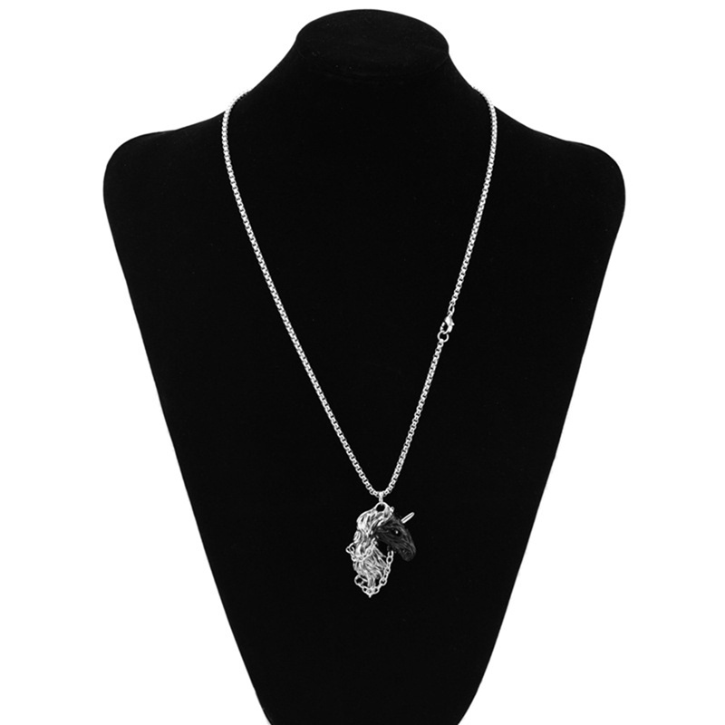 Ygt Vòng cổ Bùa Hộ Mệnh Hình Kỳ Lân Bằng Thép Không Gỉ Cổ Điển Cho Nữ