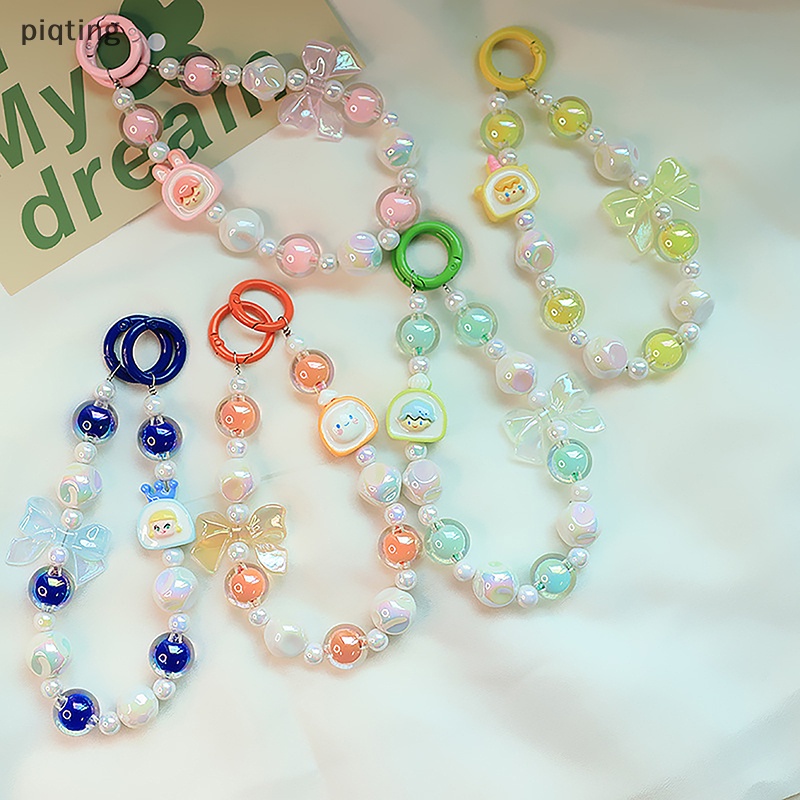 Piqt Móc Khóa Ba Lô / Túi Xách Trang Trí Hạt Màu Kẹo Hình Hoa Dễ Thương Thích Hợp Làm Quà Tặng Cho Bạn Nữ