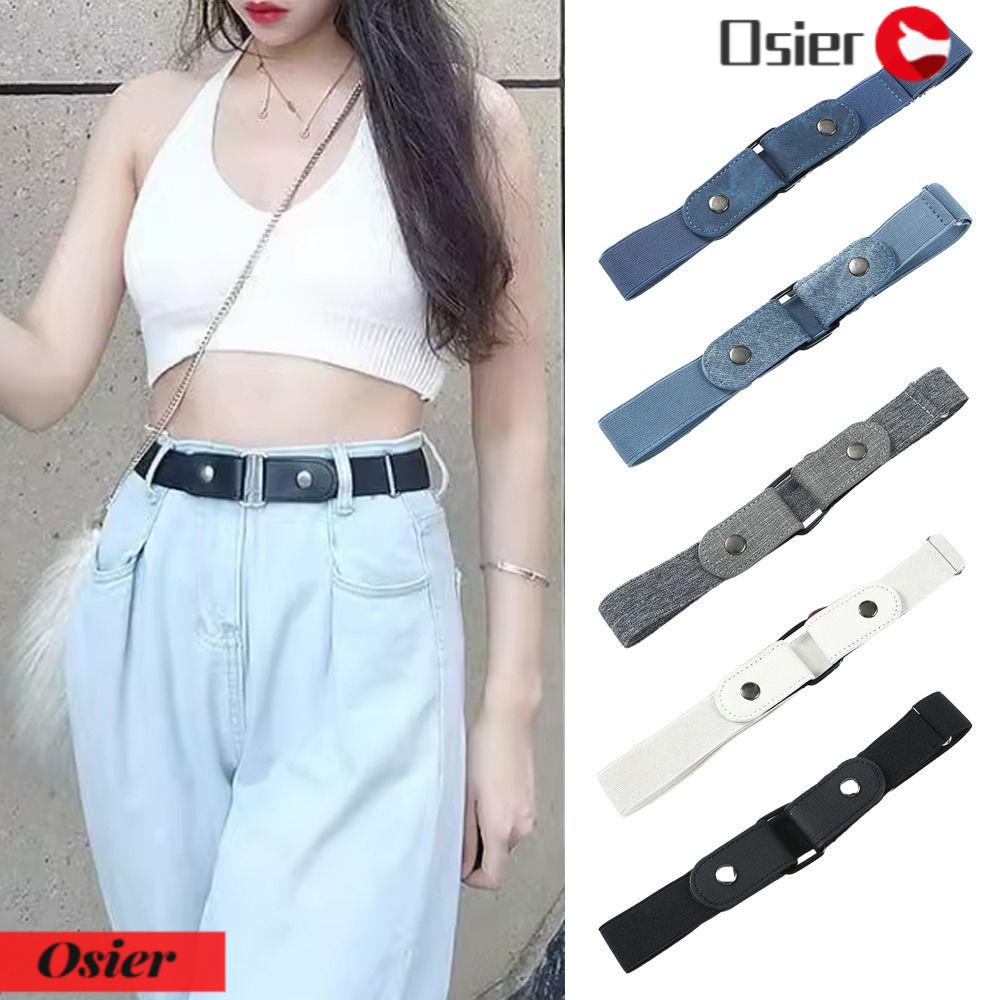 Set 1 Thắt Lưng Co Giãn Không Khóa Cài Tùy Chỉnh Thời Trang Mới Cho Nam Và Nữ