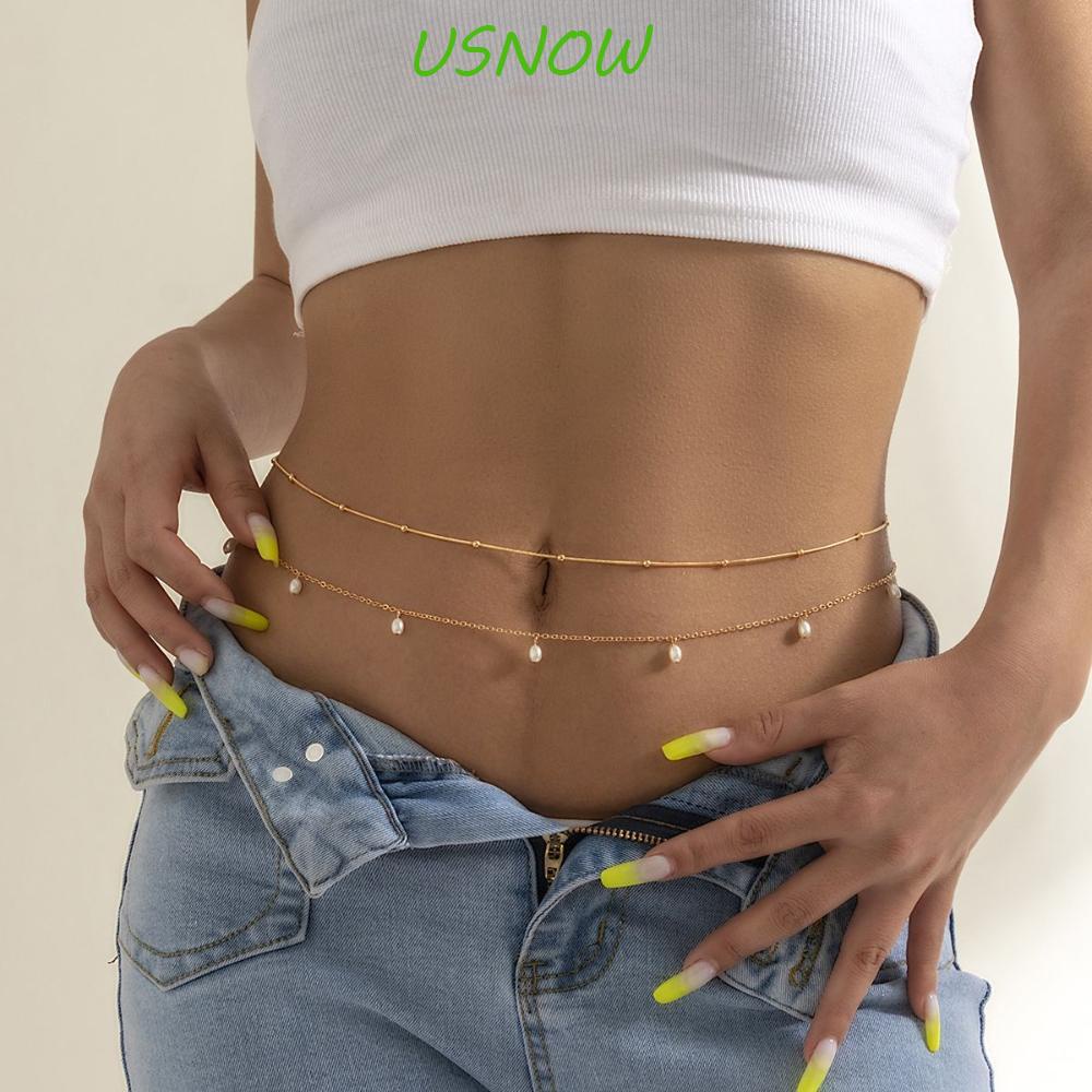 USNOW Dây Xích Đeo Hông Nhiều Lớp Đơn Giản Trang Trí Bikini Cho Nữ