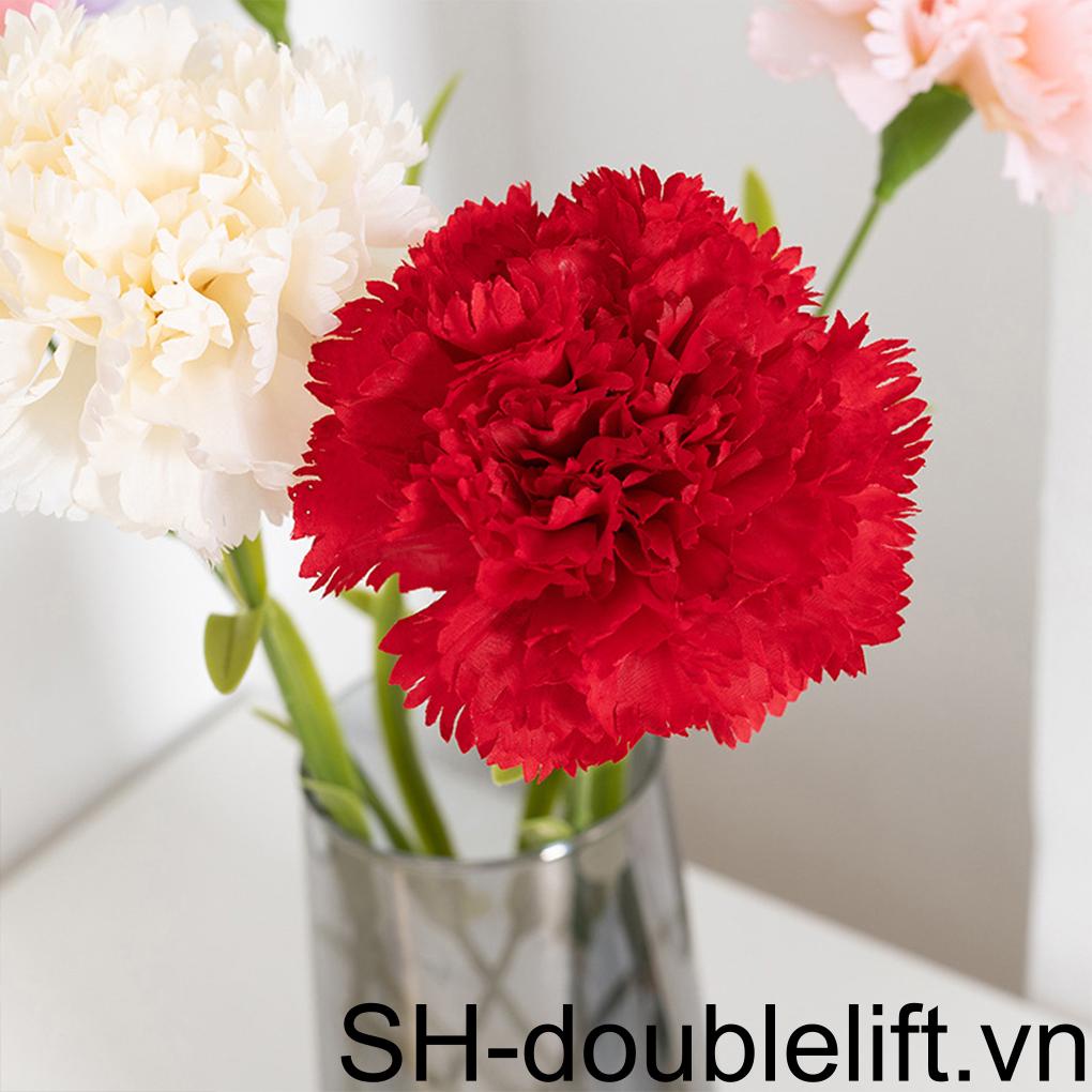 Set 10 Bông Hoa Cẩm Chướng Giả Một Đầu Trang Trí Nhà Cửa / Tiệc Cưới / Ngày Của Mẹ