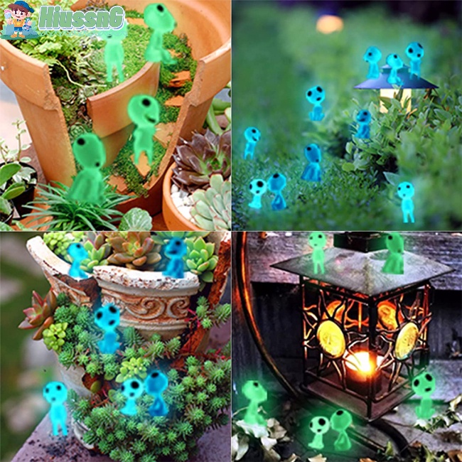 10 Người Ngoài Hành Tinh Bằng Nhựa Phát Quang Trang Trí Halloween