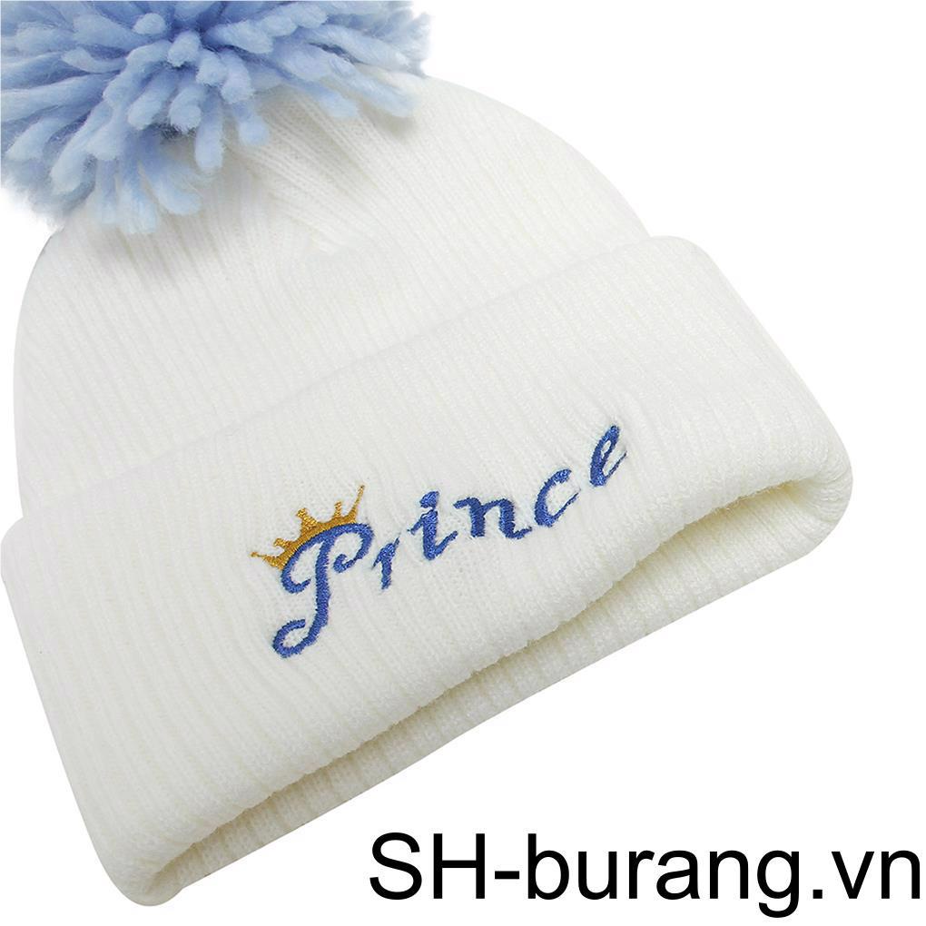 Mũ Beanie Đan Len Đính Quả Bông Giữ Ấm Mùa Đông Màu Xanh Dương / M Dành Cho Trẻ Em