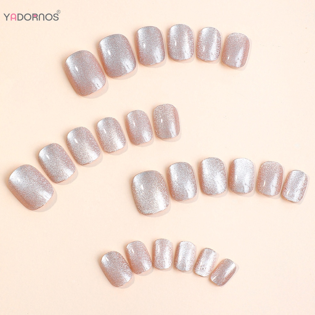 YADORNOS Móng Tay Giả Hình Mắt Mèo Lấp Lánh Cho Nữ
