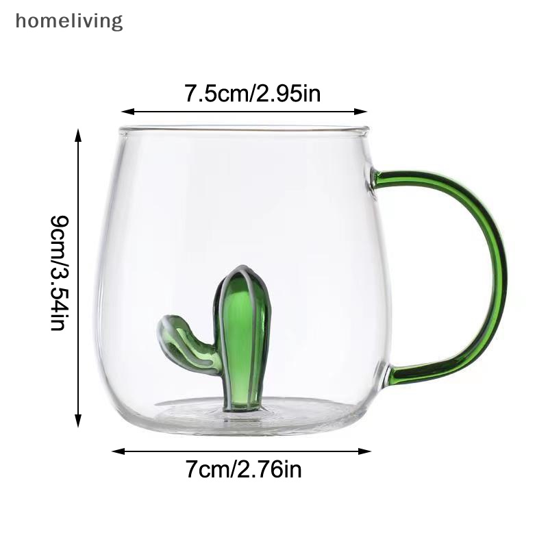 Cốc Thủy Tinh Uống Nước Có Tay Cầm Họa Tiết Hoa Hồng 3D Dễ Thương