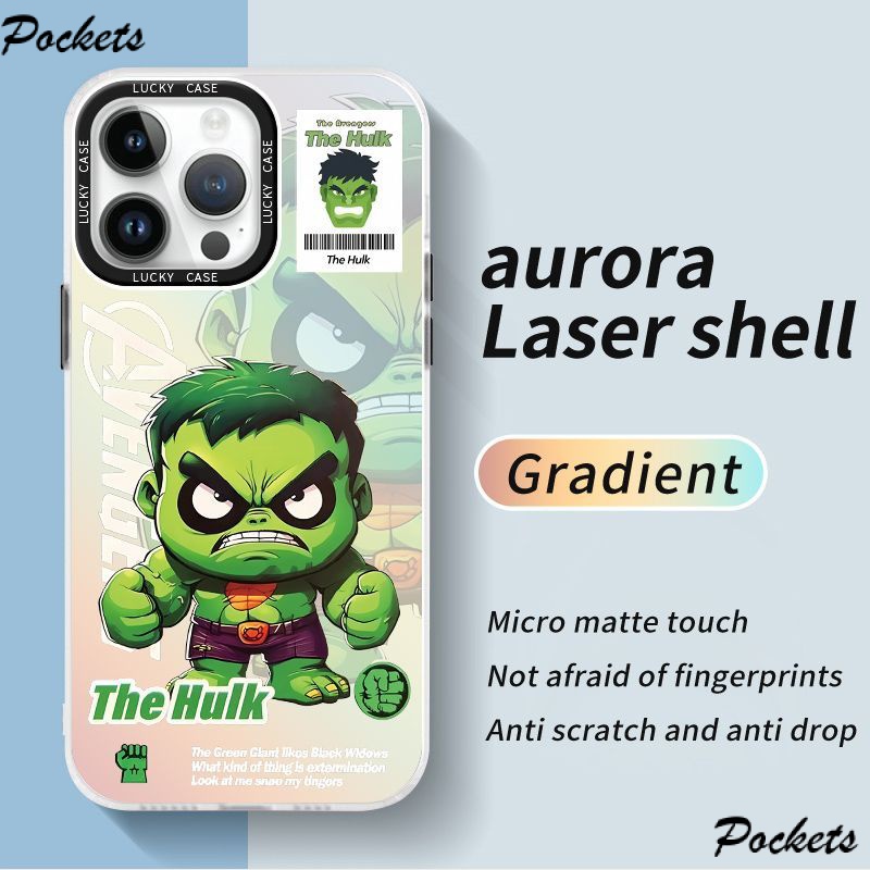 Ốp Điện Thoại Màu Laser Họa Tiết Hulk Dễ Thương Cho Iphonexr128Plus 1314 Q1RN
