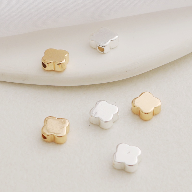 Hạt Xâu Chuỗi Bốn Lỗ Mạ Vàng 14K Nhiều Màu Sắc