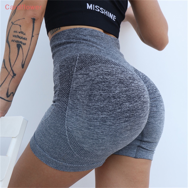 &lt; Cardflower &gt; Quần Short Legging Tập Yoga Lưng Cao Không Đường May Gợi Cảm Cho Nữ Mới