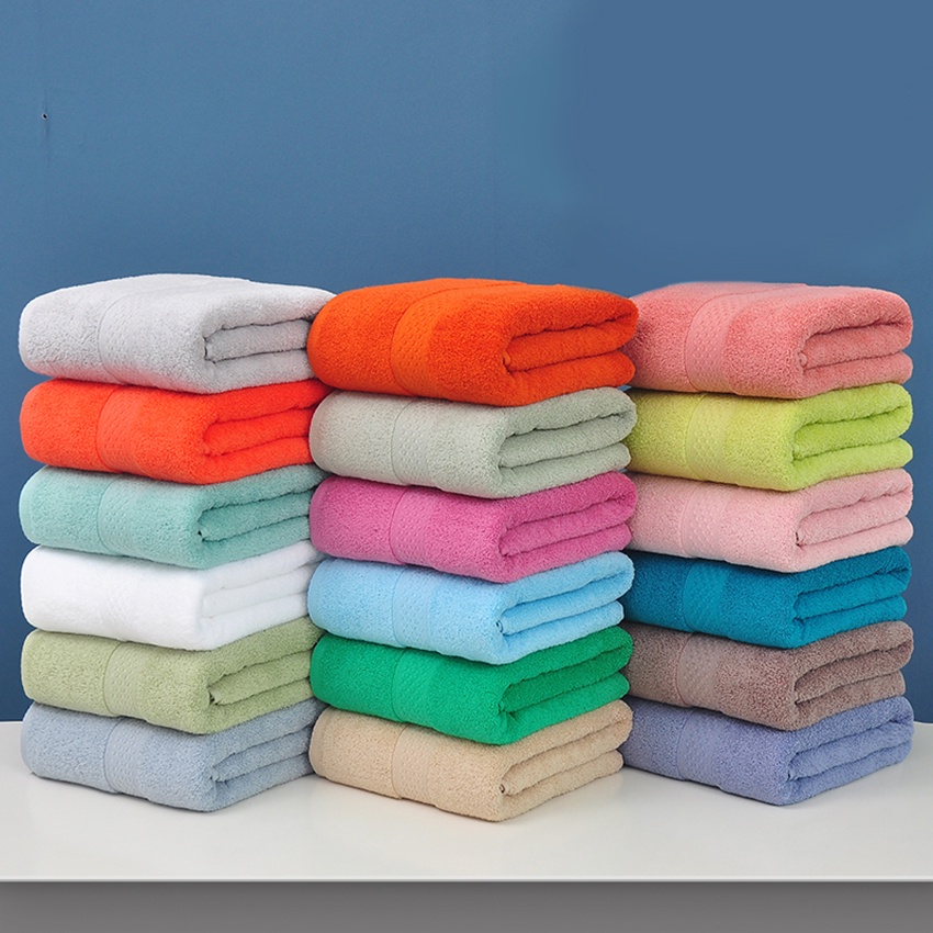 Khăn Tắm 70x140 / 34x75cm 20 Màu Chất Liệu Cotton Dày Dặn Mềm Mại Cho Người Lớn / Trẻ Em