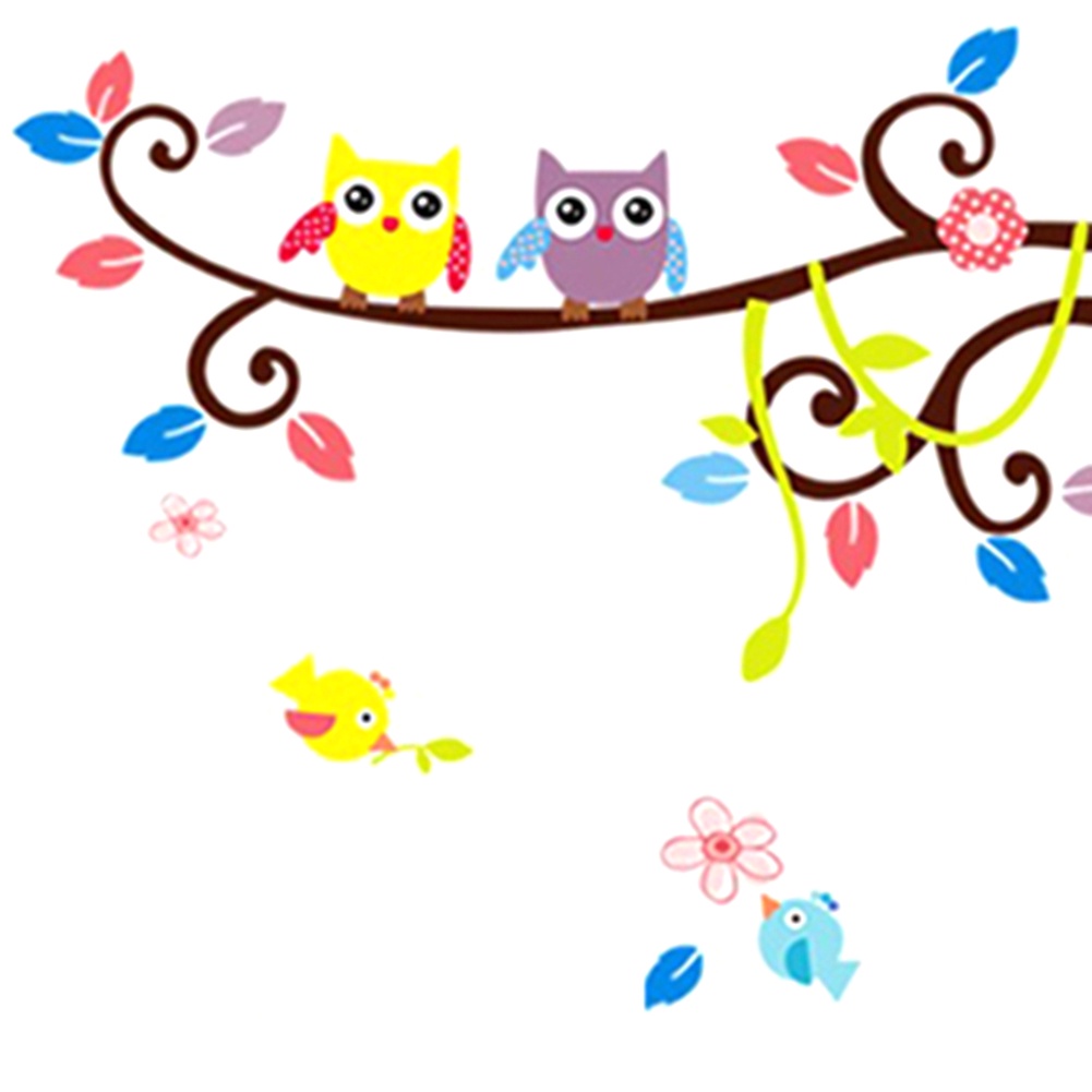 Miếng Dán Tường Vinyl Hình Hoa / Cú Hoạt Hình Tháo Rời Được Trang Trí Nhà Cửa