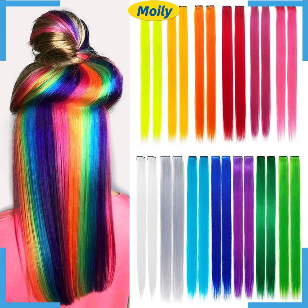 MOILYVN Tóc Giả Thẳng Dài Bằng Sợi Tổng Hợp Không Đường May Cho Nữ