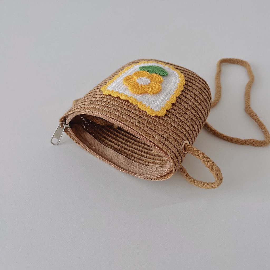 Túi Đeo Chéo Đan Len Phong Cách Công Chúa Dễ Phối Đồ Thời Trang Xuân Hè Cho Mẹ Và Bé