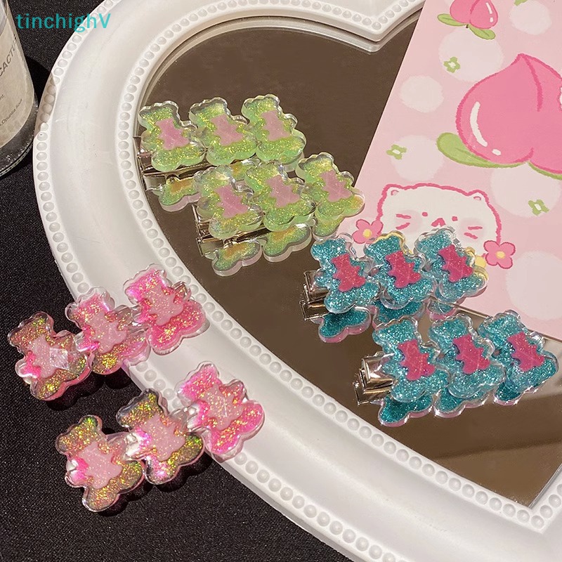 Kẹp Tóc Hình Gấu Nhỏ Lấp Lánh Thời Trang Mùa Hè Cho Nữ