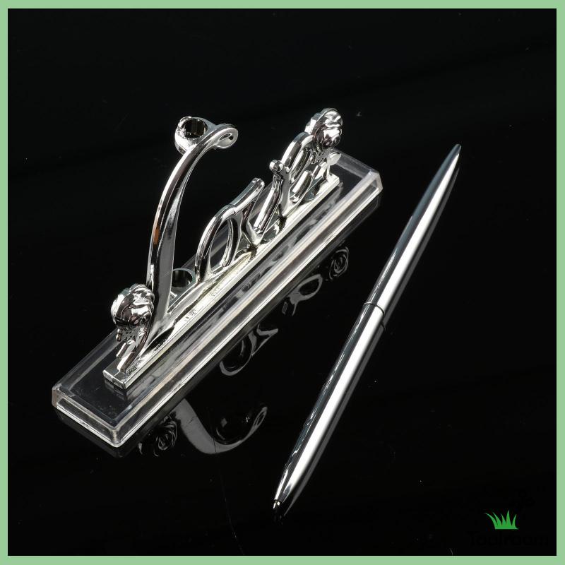 Bộ Bút Ký Tên Với Giá Đỡ Mạ Vàng Dùng Cho Tiệc Cưới